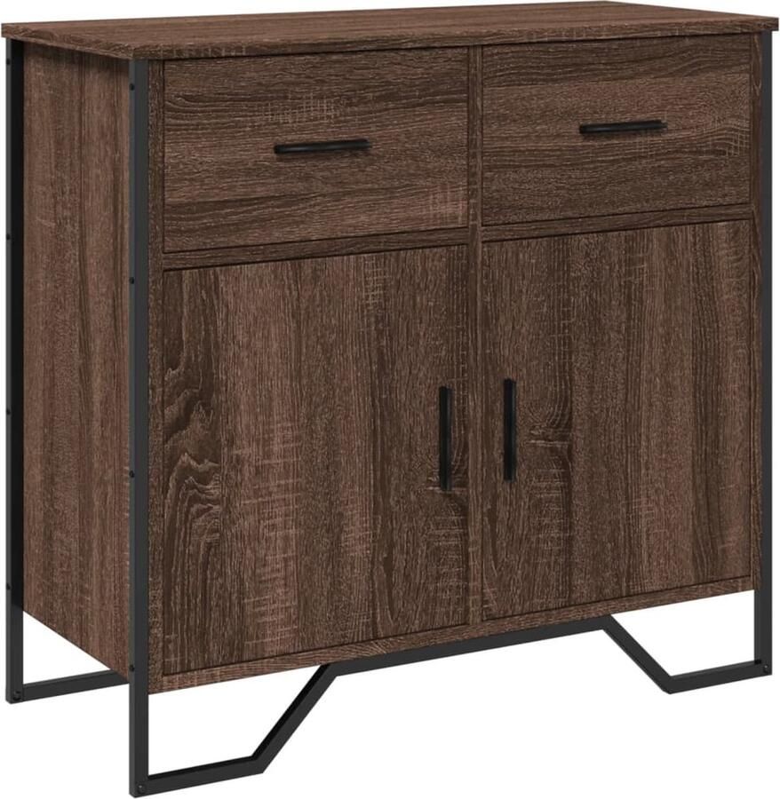 VidaXL Dressoir 79.5x35 5x74 5 cm bewerkt hout bruin eikenkleur
