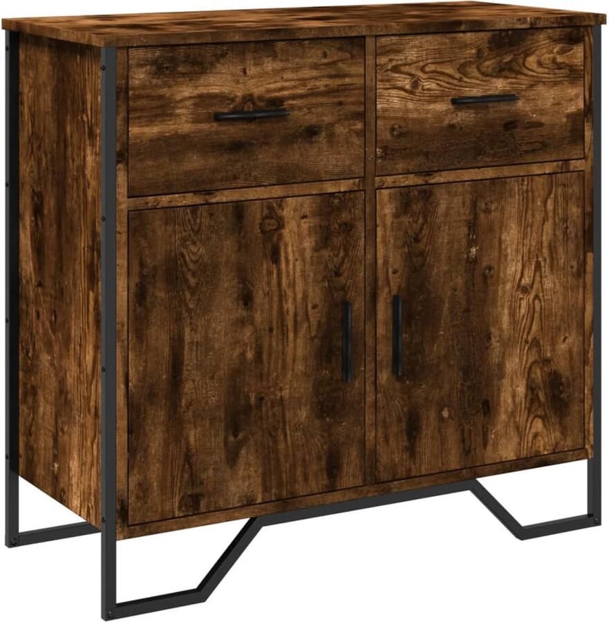 VidaXL Dressoir 79.5x35 5x74 5 cm bewerkt hout gerookt eikenkleurig