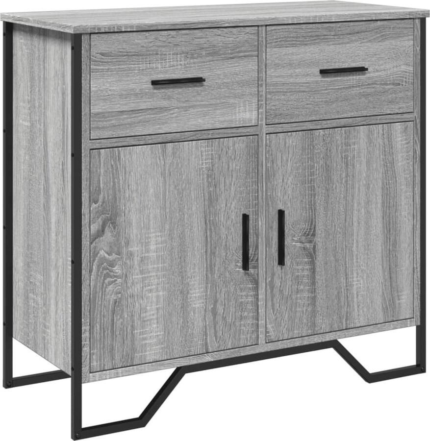VidaXL Dressoir 79.5x35 5x74 5 cm bewerkt hout grijs sonoma eikenkleur