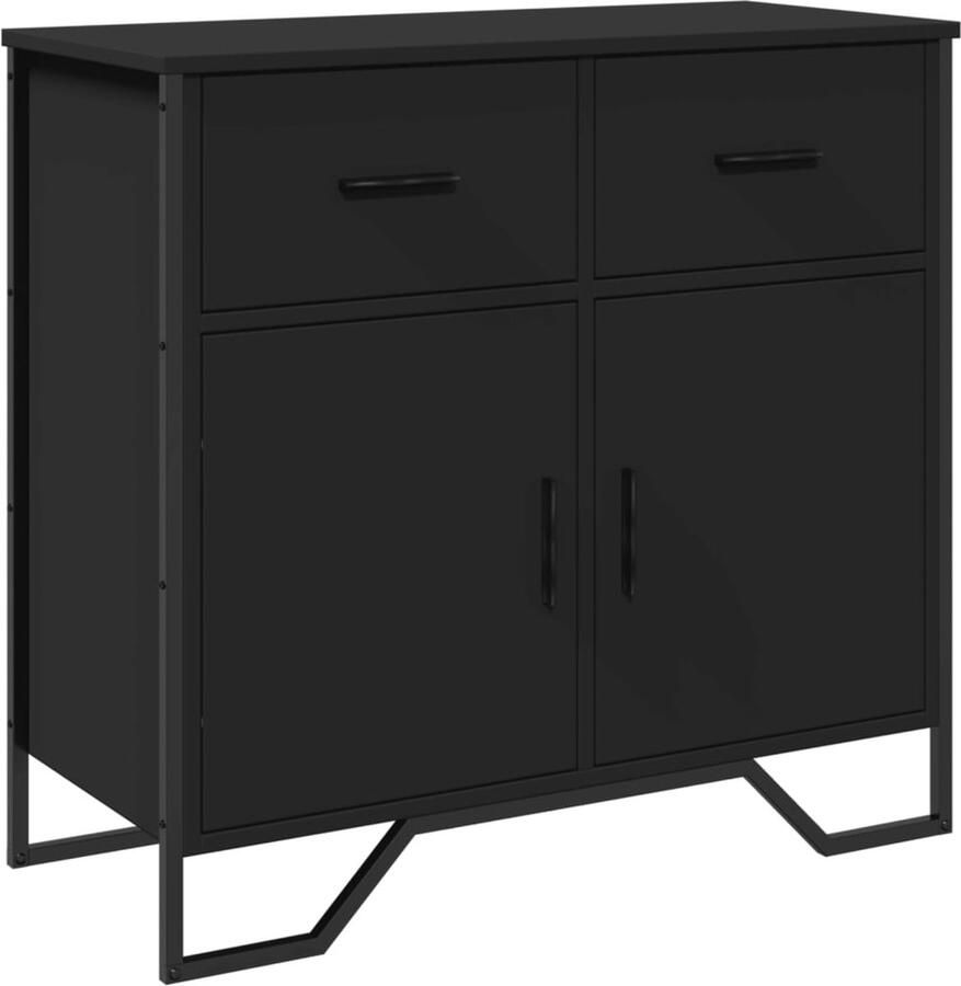 VidaXL Dressoir 79.5x35 5x74 5 cm bewerkt hout zwart