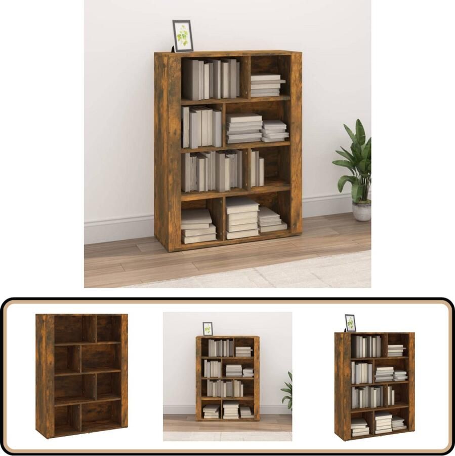 VidaXL Dressoir Gerookt Eiken 80x30x106 cm Dressoir Kast Bijzettafel Houten Dressoir Landelijke Dressoir