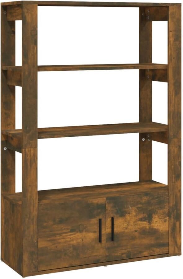 The Living Store Dressoir 80x30x119 5 cm bewerkt hout gerookt eikenkleurig Boekenkast Kast Houten Kast Dressoir Woonkamerdecoratie - Foto 2