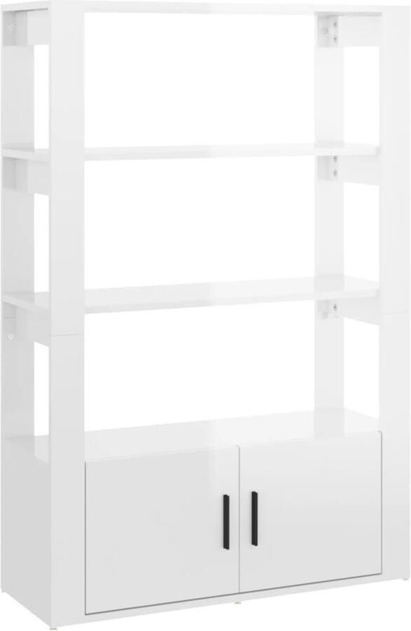 VidaXL Dressoir 80x30x119 5 cm Hoogglans Wit Dressoir Kast Bijzettafel Houten Dressoir Hoogglans Wit - Foto 2