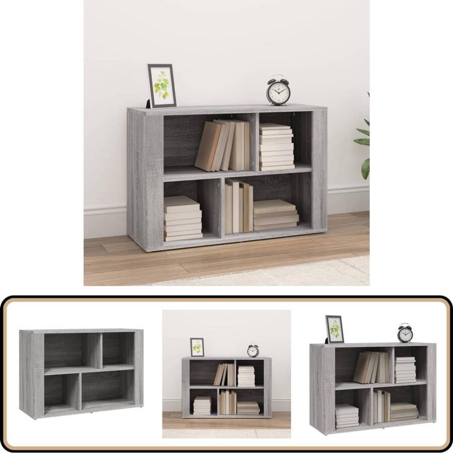 VidaXL Dressoir 80x30x54 cm bewerkt hout grijs sonoma eikenkleurig