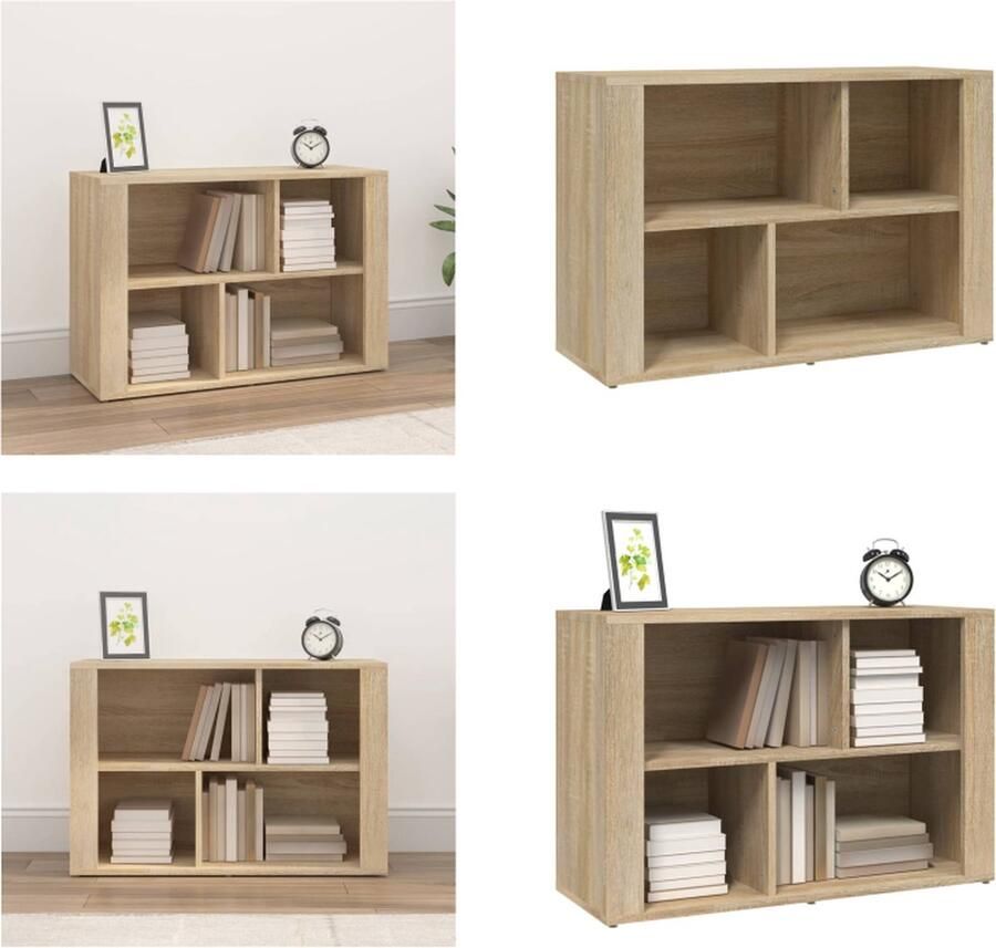 VidaXL Dressoir 80x30x54 cm bewerkt hout sonoma eikenkleurig Dressoir Dressoirs Kast Wandkast