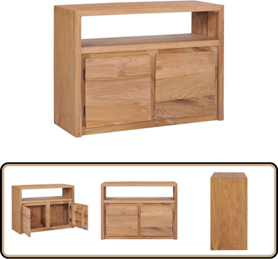VidaXL Dressoir Teakhout 80x30x60 cm Rustieke stijl Dressoir Teakwood Vintage Landelijk Design Salontafel