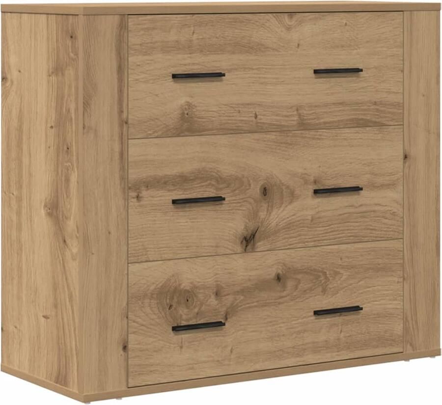 VidaXL Dressoir 80x33x70 cm Artisanaal Eiken Dressoir Houten Dressoir Salontafel Bergruimte Opslagoplossing