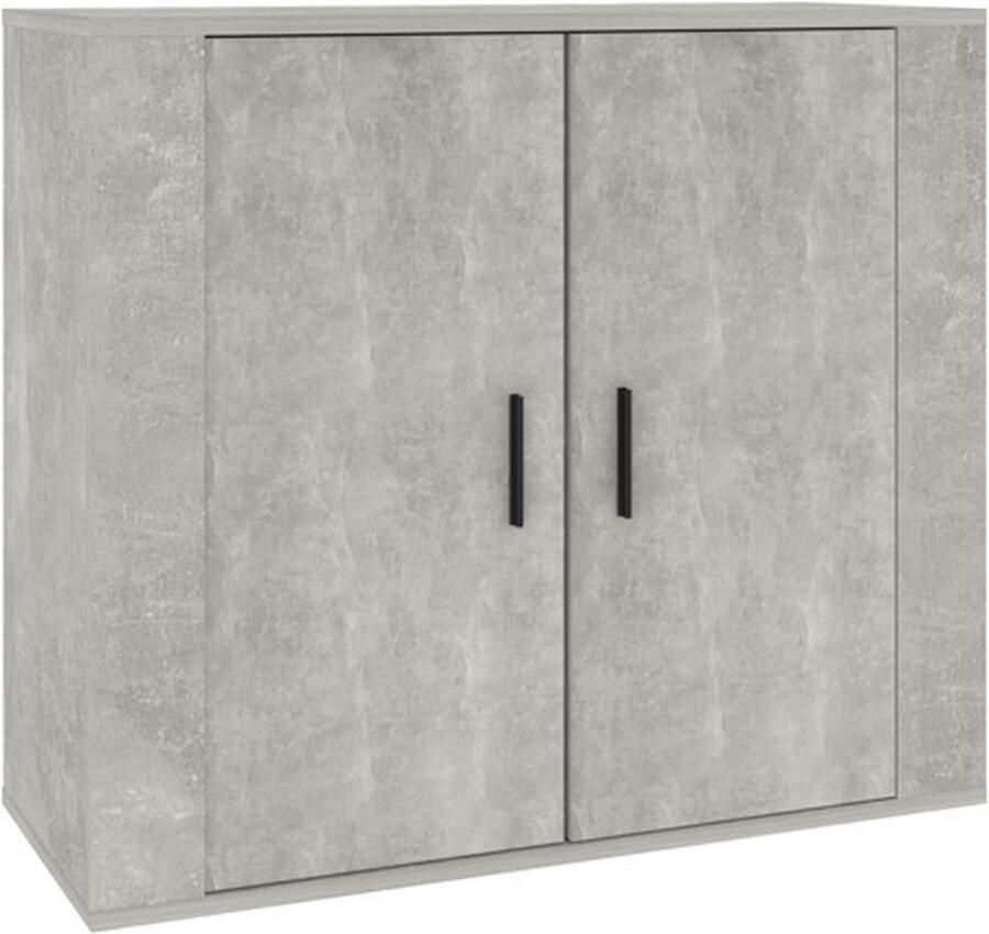 VidaXL -Dressoir-80x33x70-cm-bewerkt-hout-betongrijs - Foto 3