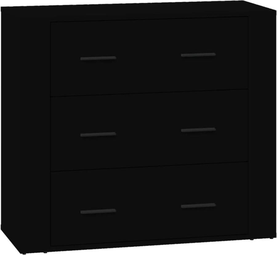 VidaXL Dressoir 80x33x70 cm Bewerkt hout Zwart Dressoir Zwarte Dressoirs Houten Dressoir Opbergmeubel Salontafel