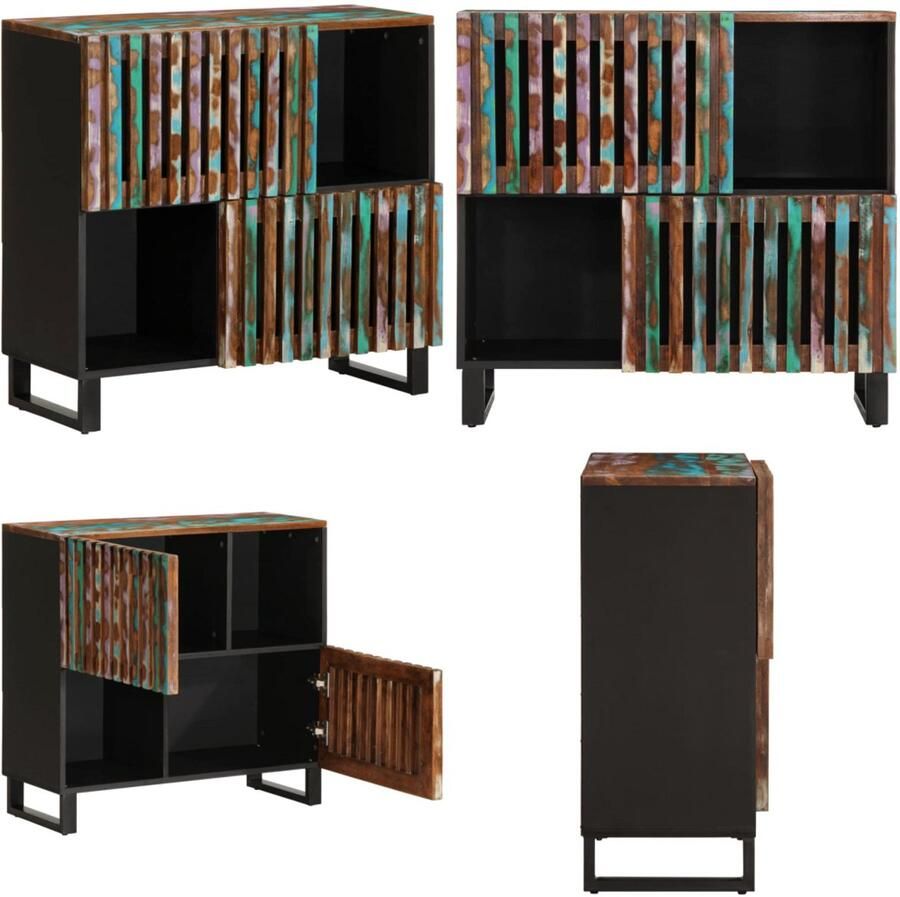 VidaXL Dressoir 80x34x75 cm massief acaciahout Dressoir Dressoirs Opbergkast Wandkast