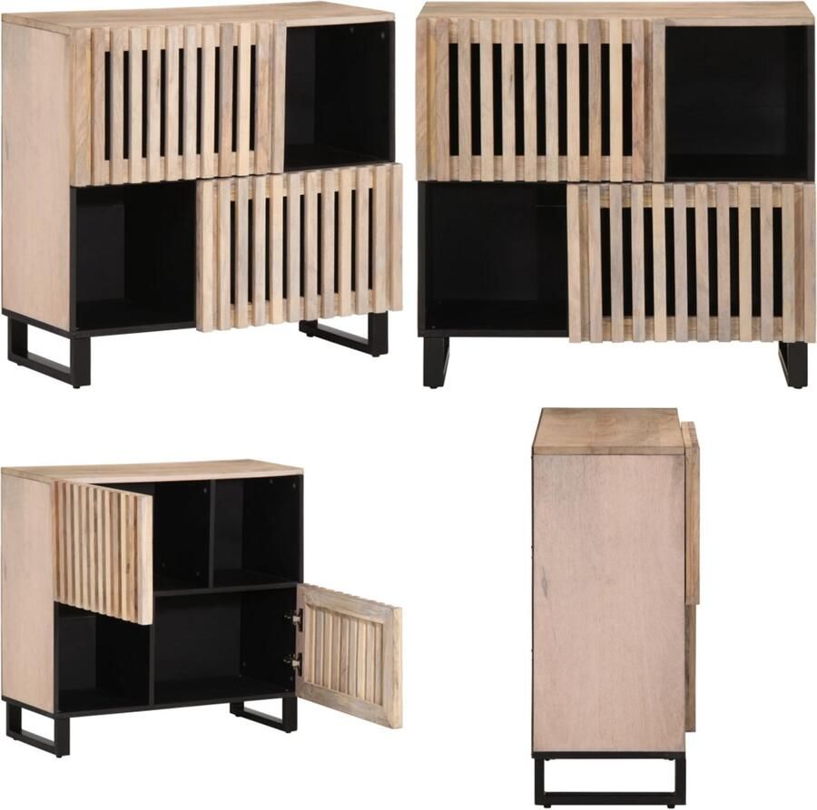 VidaXL Dressoir 80x34x75 cm massief mangohout Dressoir Dressoirs Opbergkast Wandkast