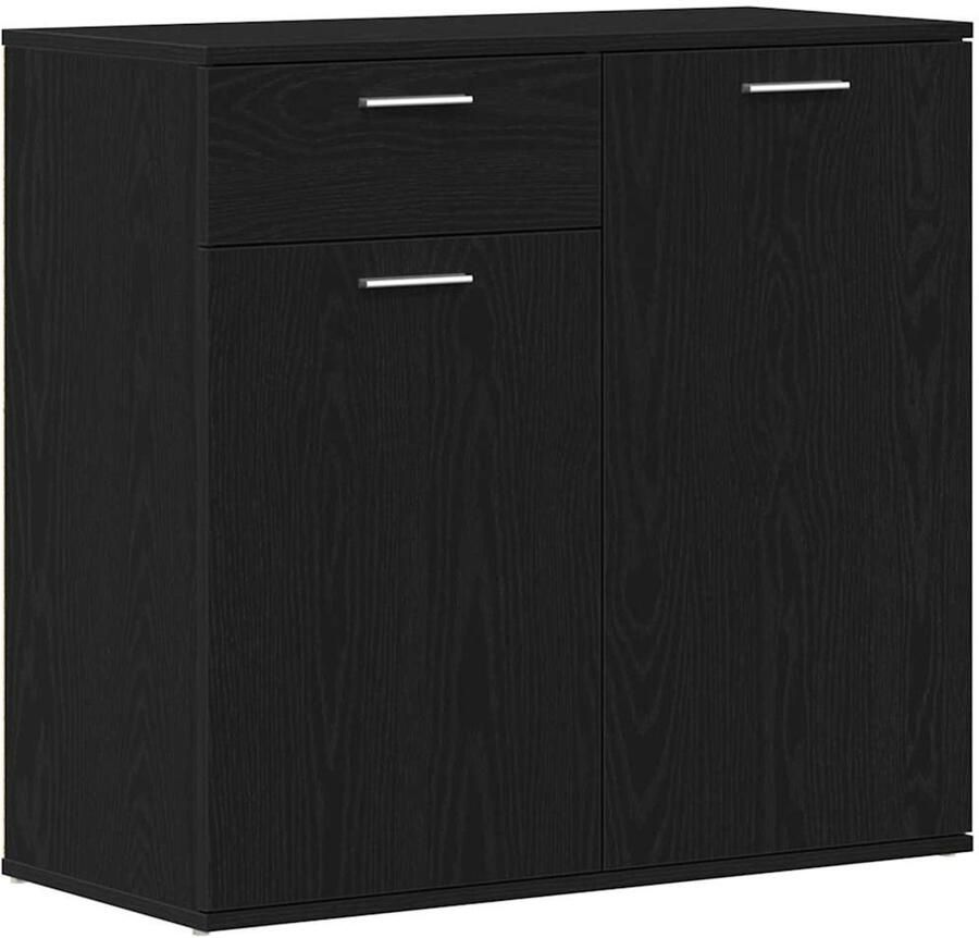 VidaXL Dressoir 80x36x75 cm bewerkt hout zwart eikenkleurig