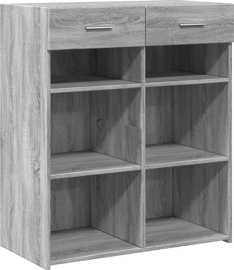 VidaXL Dressoir 80x42 5x93 cm bewerkt hout grijs sonoma eikenkleurig
