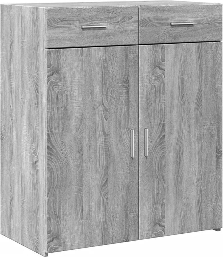 VidaXL Dressoir 80x42 5x93 cm bewerkt hout grijs sonoma eikenkleurig