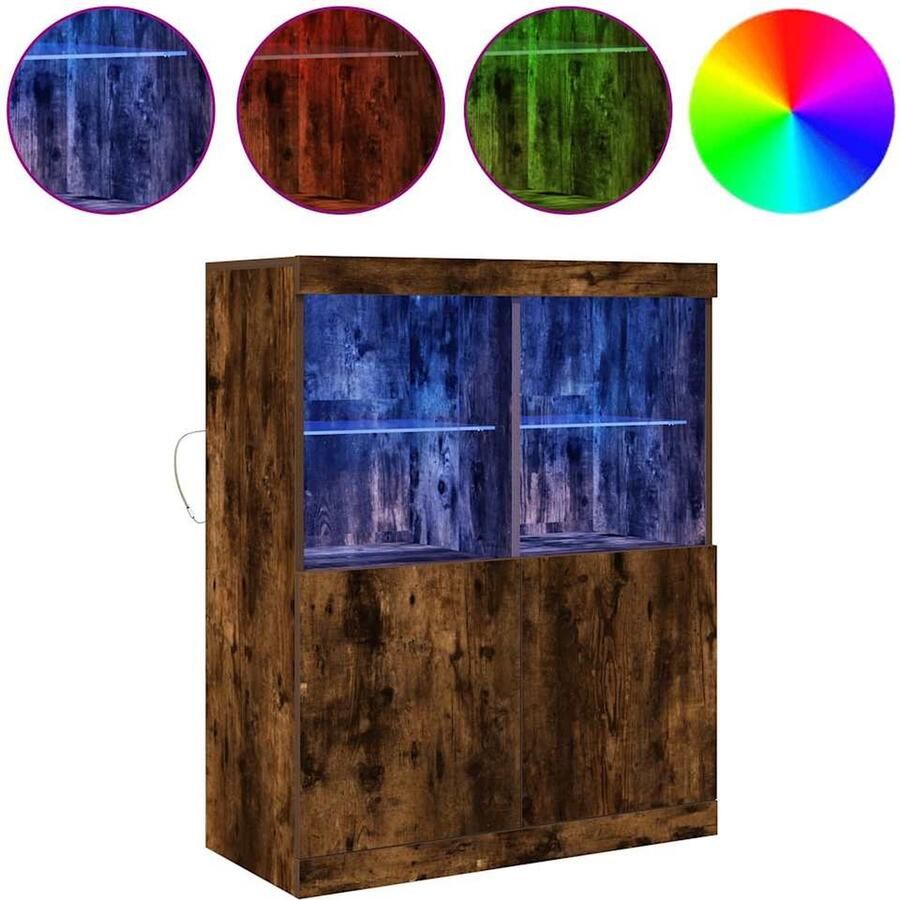 VidaXL Dressoir 81x37x100 cm bewerkt hout gerookt eikenkleurig