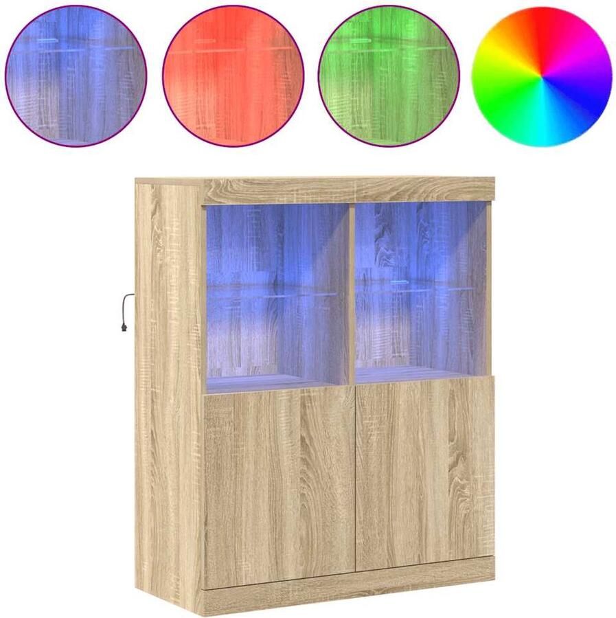 VidaXL Dressoir 81x37x100 cm bewerkt hout sonoma eikenkleurig