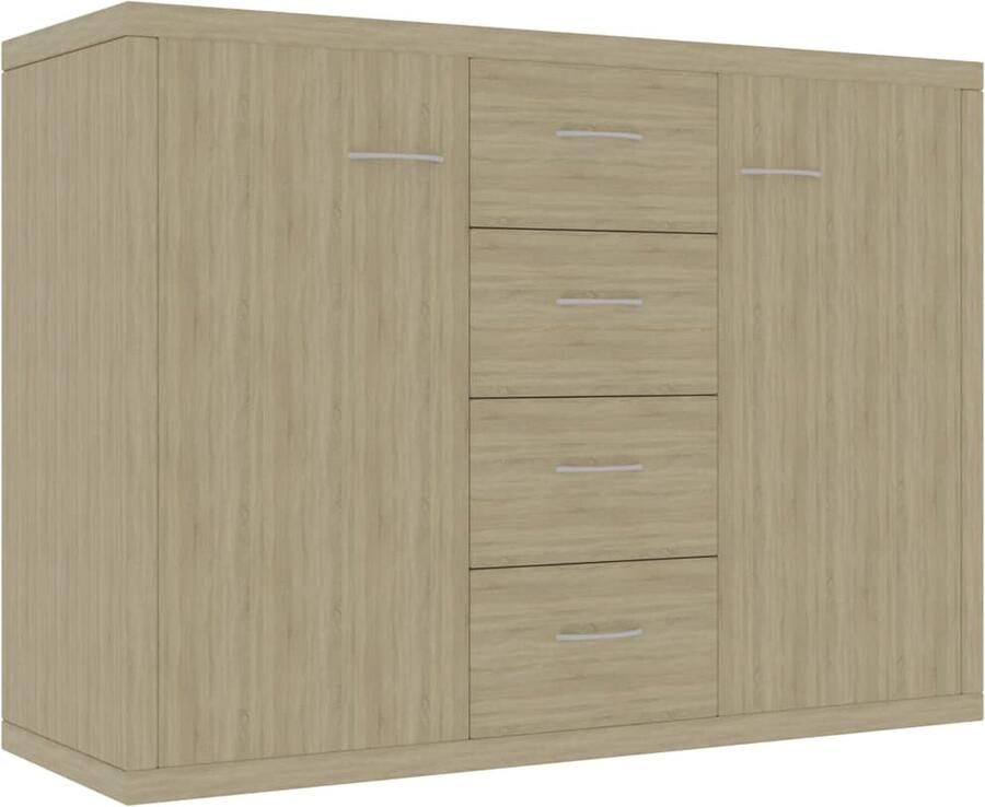 VidaXL Dressoir 88x30x65 cm bewerkt hout sonoma eikenkleurig Dressoir Kast Salontafel Houten Dressoir Bruine Dressoir - Foto 2