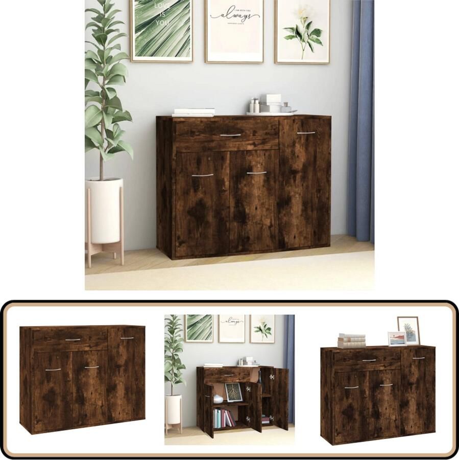 VidaXL Dressoir 88x30x70 cm gerookt eikenhout Dressoirs Houten Dressoir Gerookt Eiken Salontafel Tv Tafel