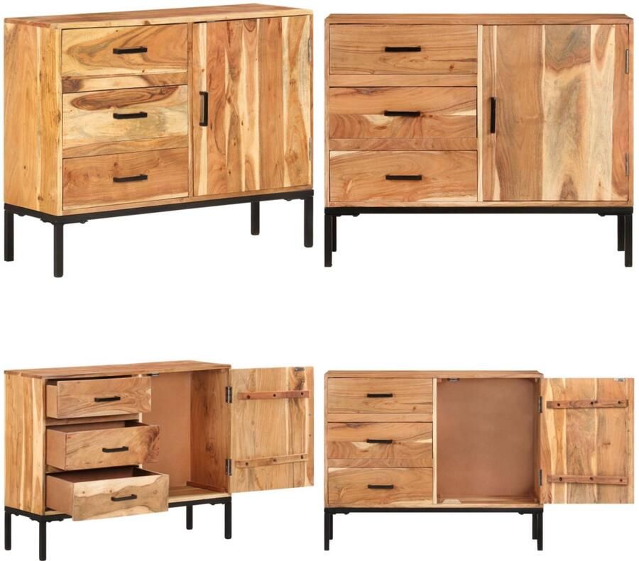 VidaXL Dressoir 88x30x73 cm massief acaciahout Dressoir Dressoirs Houten Dressoir Houten Dressoirs