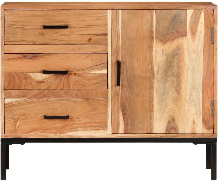 VidaXL Dressoir 88x30x73 cm Massief Acaciahout Dressoir Commode Meubilair Salontafel Woonkamermeubelen - Foto 2