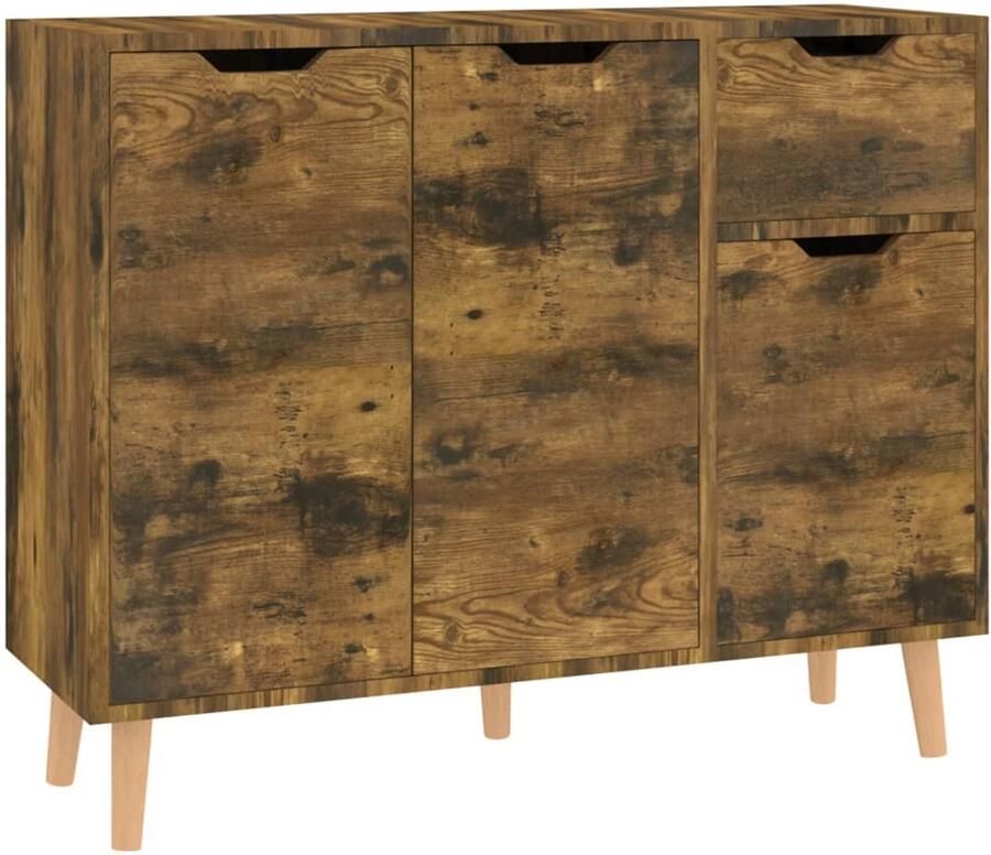 VidaXL Dressoir 90x30x72 cm Gerookt Eiken Kleur Dressoir Bijzetkast Tv-meubel Houten Dressoir Bruine Dressoir