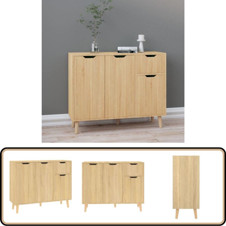 VidaXL Dressoir 90x30x72 cm bewerkt hout sonoma eikenkleurig