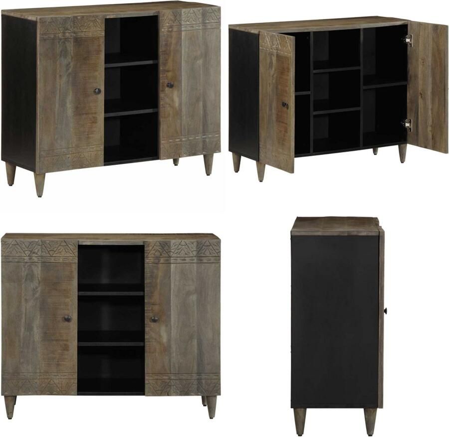VidaXL Dressoir 90x33x75 cm massief mangohout Dressoir Dressoirs Opbergkast Buffet