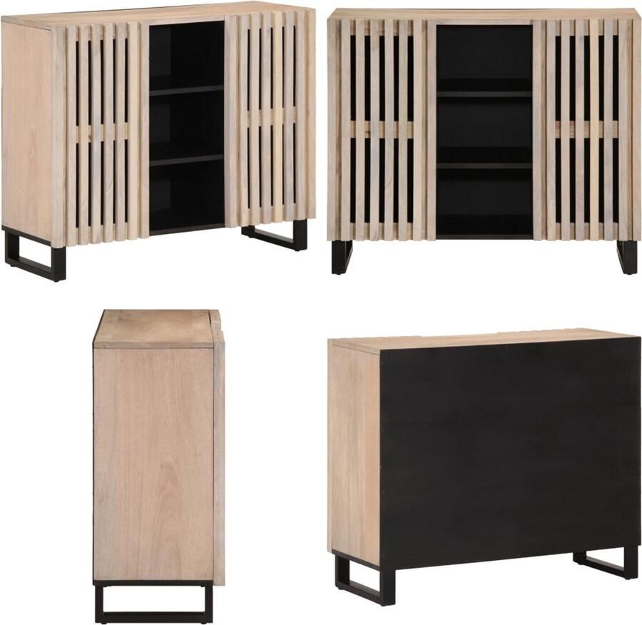 VidaXL Dressoir 90x34x75 cm massief mangohout Dressoir Dressoirs Opbergkast Wandkast