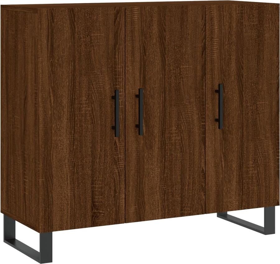 VidaXL -Dressoir-90x34x80-cm-bewerkt-hout-bruineikenkleurig - Foto 7