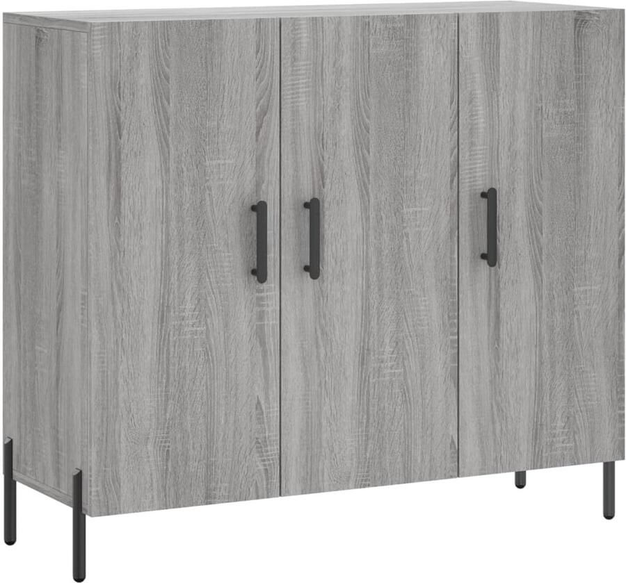 VidaXL Dressoir 90x34x80 cm Grijs Sonoma Eiken Dressoir Modern Dressoir Grijze Dressoirs Houten Dressoir Salontafel