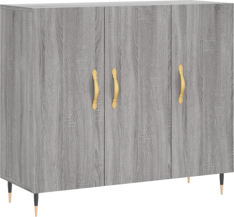 VidaXL Dressoir 90x34x80 cm Grijs Sonoma Eiken Dressoir Salontafel Houten Dressoir Grijze Dressoir Landelijk Dressoir - Foto 2
