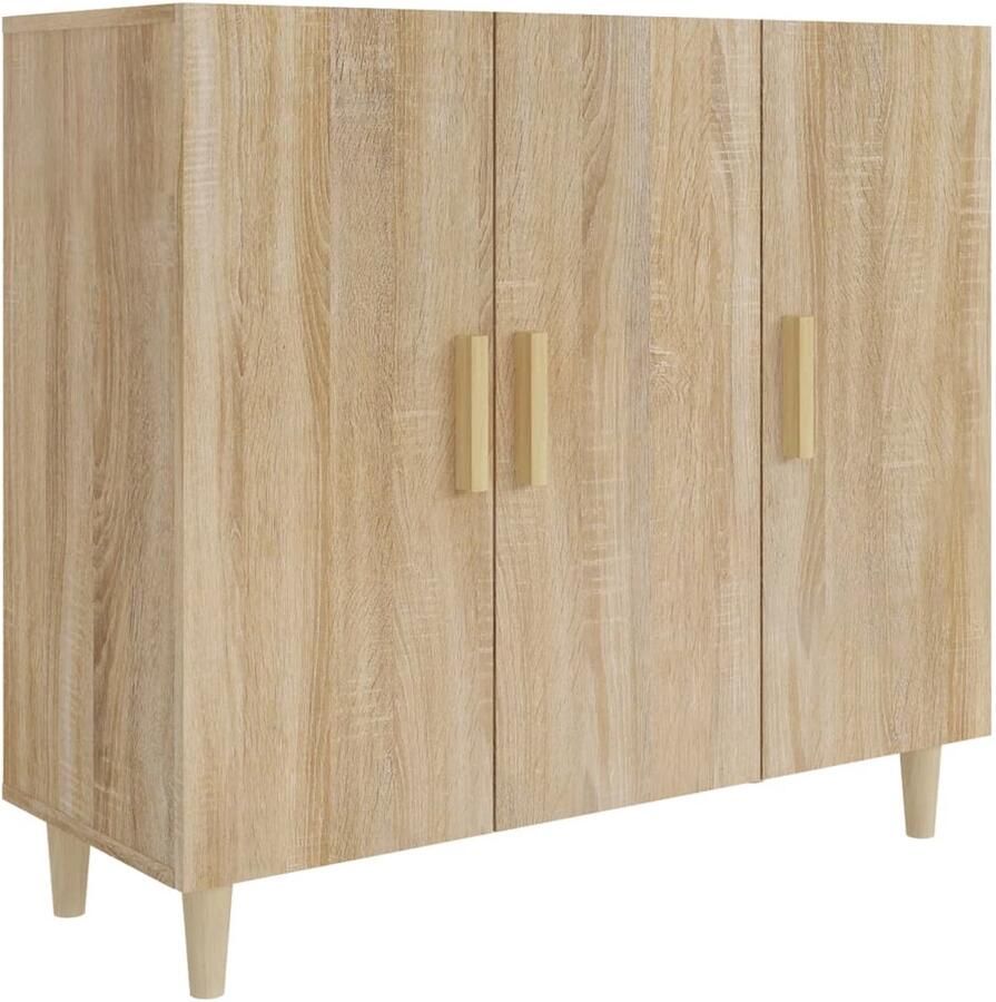 VidaXL Dressoir Sonoma Eiken 90x34x80 cm Dressoir Salontafel Houten Dressoir Bijzettafel Opslagmeubilair
