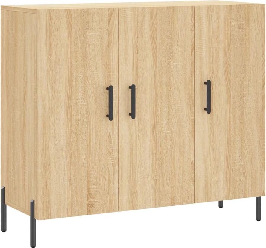 VidaXL Dressoir 90x34x80 cm bewerkt hout sonoma eikenkleurig Dressoir Salontafel Houten Dressoir Landelijk Dressoir Industrieel Dressoir - Foto 4