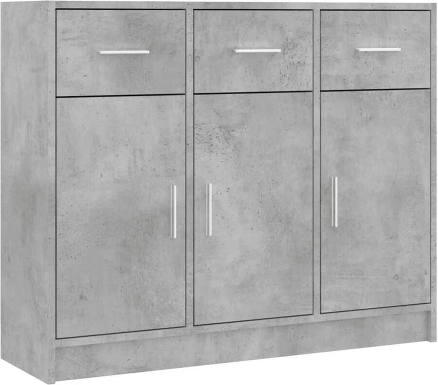 VidaXL Dressoir 91x28x75 cm bewerkt hout betongrijs Dressoir Houten Dressoir Grijze Dressoir Vintage Dressoir Salontafel