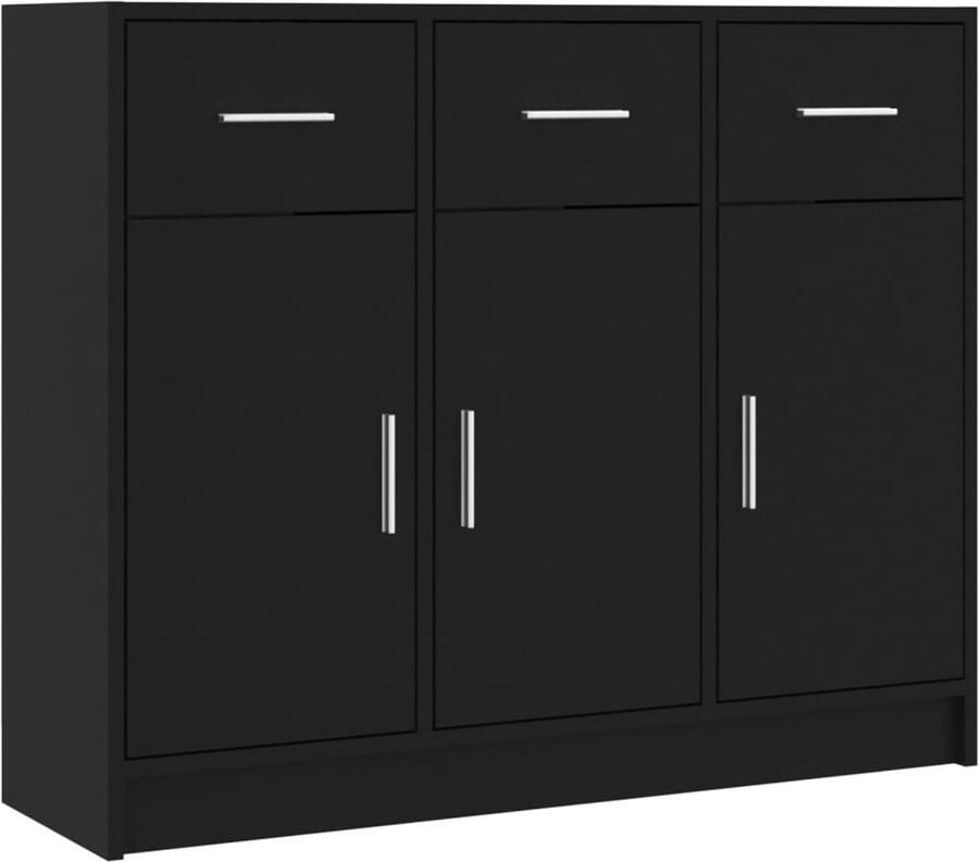VidaXL Dressoir 91x28x75 cm bewerkt hout zwart Dressoir Houten Dressoir Black Dresser Vintage Dressoir Salontafel