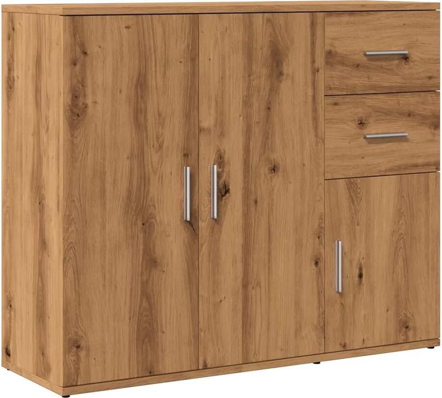 VidaXL Dressoir 91x29 5x75 cm bewerkt hout artisanaal eikenkleurig