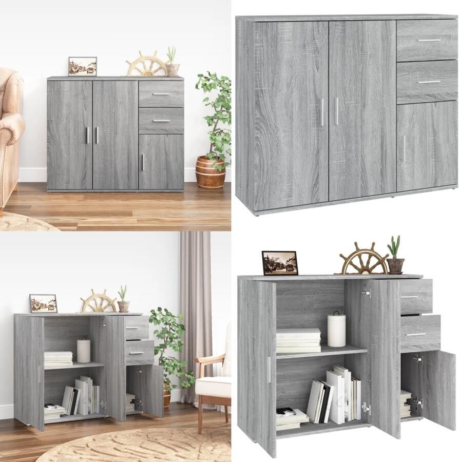 VidaXL -Dressoir-91x29 5x75-cm-bewerkt-hout-grijs-sonoma-eikenkleurig - Foto 3