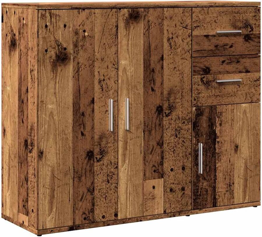 VidaXL Dressoir 3 Deuren & 2 Lades Oud Hout Dressoir Vintage Dressoir Houten Dressoir Opslagkast Salontafel