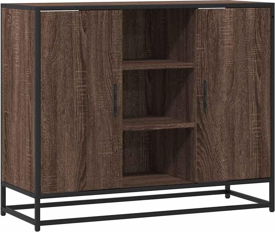 VidaXL Dressoir 92x35x76 cm bewerkt hout bruin eikenkleurig