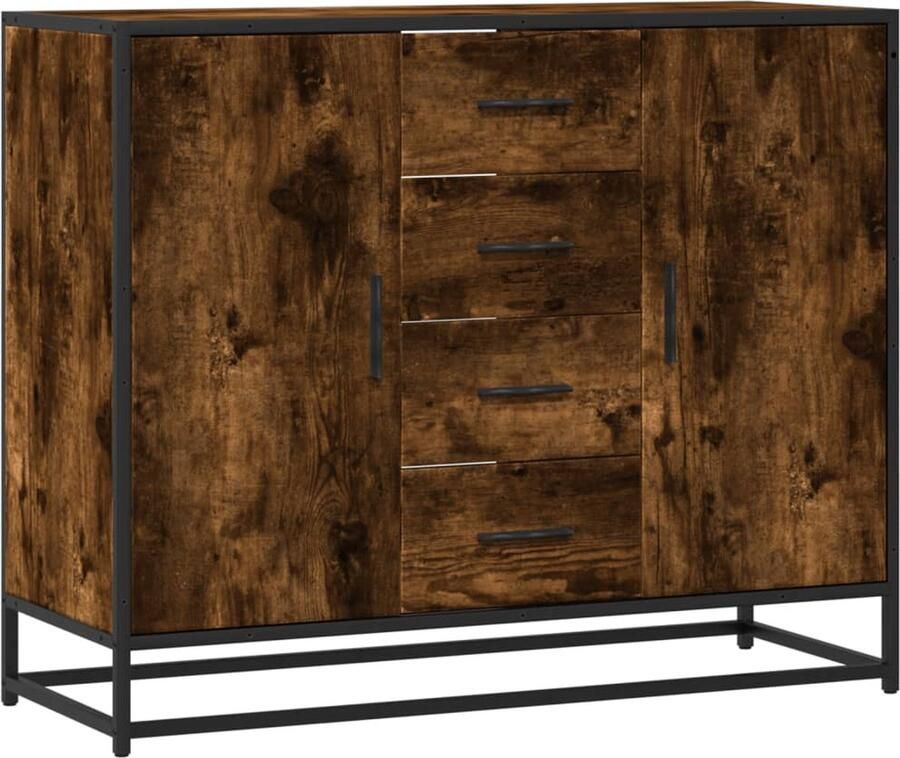 VidaXL Dressoir 92x35x76 cm bewerkt hout gerookt eikenkleurig