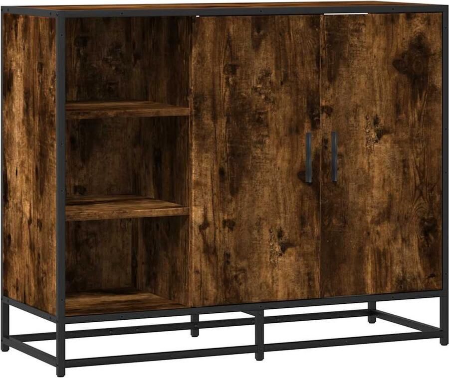 VidaXL Dressoir 92x35x76 cm bewerkt hout gerookt eikenkleurig - Foto 2