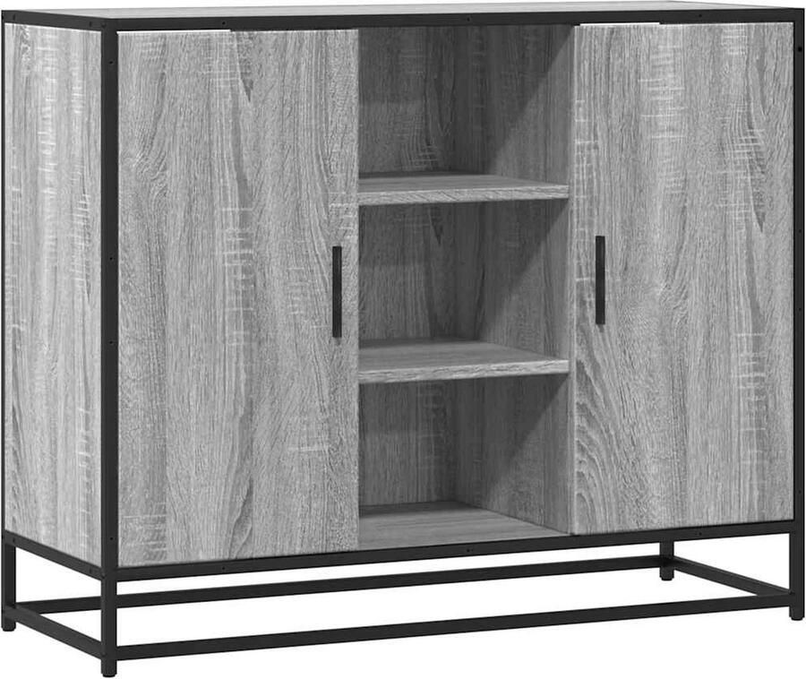 VidaXL Dressoir Grijs Sonoma Eiken 92x35x76 cm Dressoir Grijze Meubels Houten Dressoirs Salontafel Opslagmeubilair