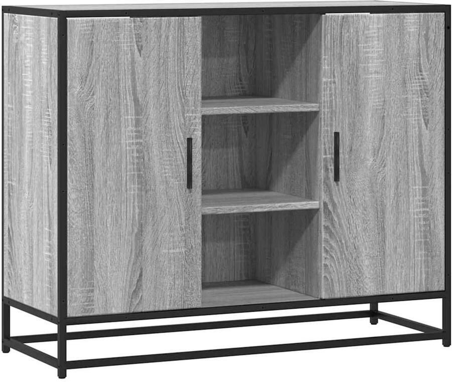 VidaXL Dressoir 92x35x76 cm bewerkt hout grijs sonoma eikenkleurig