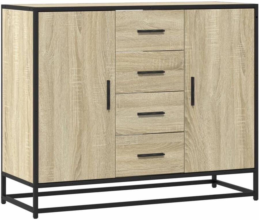 VidaXL Dressoir 92x35x76 cm bewerkt hout sonoma eikenkleurig