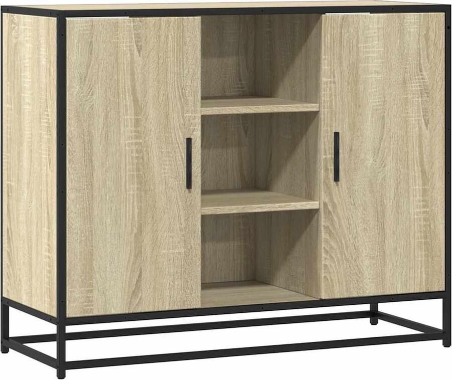 VidaXL Dressoir 92x35x76 cm bewerkt hout sonoma eikenkleurig
