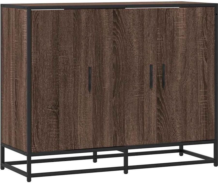 VidaXL Dressoir 94x35x76 cm bewerkt hout bruin eikenkleur