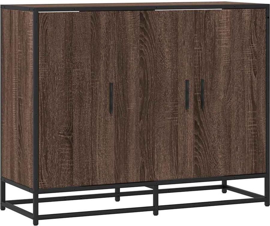 VidaXL Dressoir 94x35x76 cm bewerkt hout bruin eikenkleur