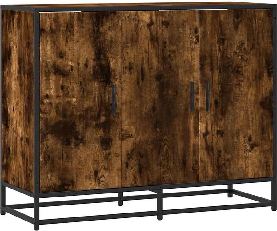 VidaXL Dressoir 94x35x76 cm bewerkt hout gerookt eikenkleurig - Foto 2