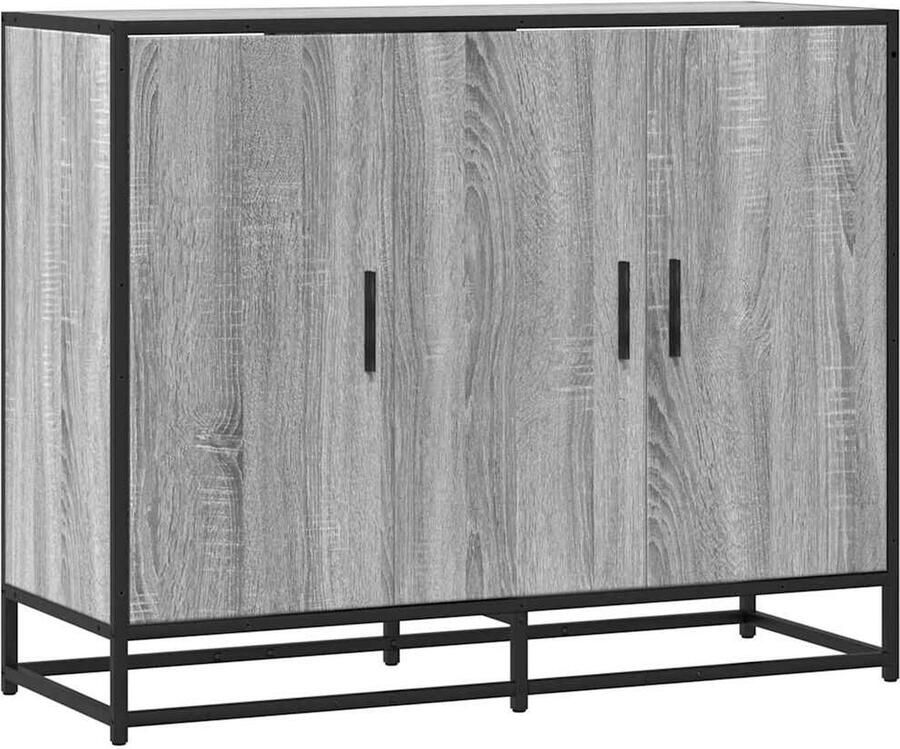 VidaXL Dressoir 94x35x76 cm bewerkt hout grijs sonoma eikenkleurig