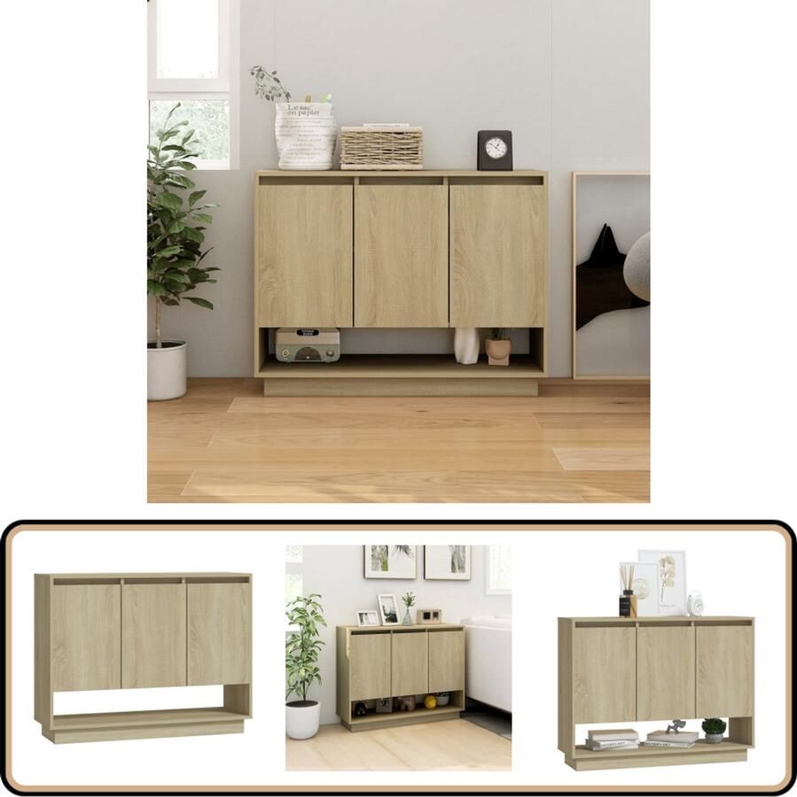 VidaXL Dressoir 97x31x75 cm Sonoma Eiken Hout Bijzettafel Tv Tafel Salontafel Opbergkast Side Table - Foto 2